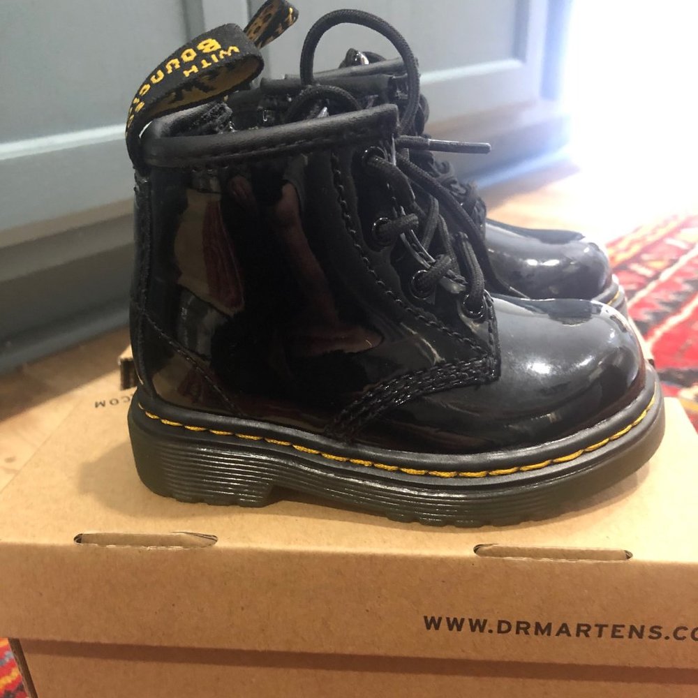 Dr. Martens Brooklee Boot, Toddler Size 4, Patent Leather